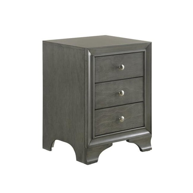 Urban Designs 4749479 Brandon Collection 3 - Drawer Nightstand, Gray Oak