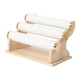 thumbnail image 2 of Soporte para pulseras, expositor de pulseras, expositor de joyas de terciopelo, base de madera Blanco, 2 of 9