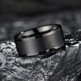 thumbnail image 5 of King Will Basic Men's 10mm Brushed Tungsten Carbide Wedding Band Black Pipe Cut Ring Matte Finish Polished Edge Comfort Fit Size 14, 5 of 7