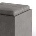 thumbnail image 5 of Simpli Home Rockwood 17 inch Wide Contemporary Cube Storage Ottoman with Tray in Distressed Slate Grey Vegan Leather, 5 of 7