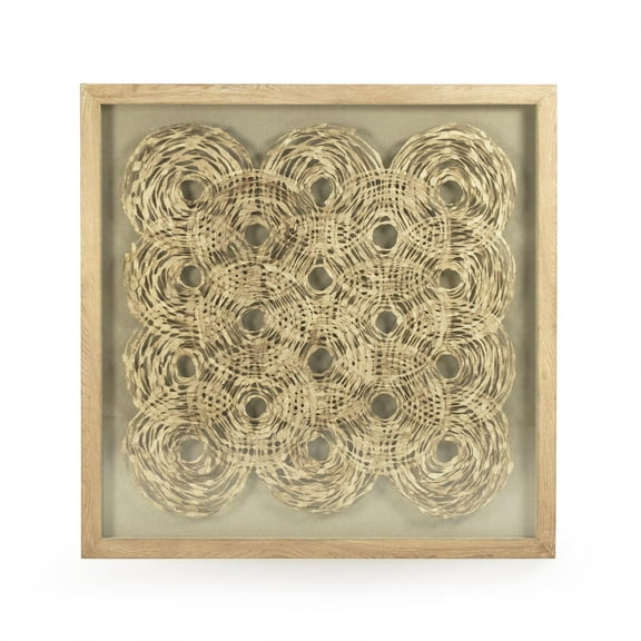 Wall Decor Art Abstract Beige Polished Nickel Paper Linen Glass Velvet MDF