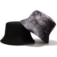 thumbnail image 2 of CoCopeaunts Reversible Buckets Hat Women Autumn Winter Multicolor MenTie Dye Bucket Caps Double-Faced Wear Cotton Fisherman Caps, 2 of 8