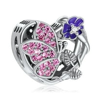 Erizteya September Butterfly Birth Charm for Bracelets 925 Sterling Silver Birthday Jewelry Gifts for Women