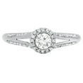 thumbnail image 2 of Dazzlingrock Collection 0.40 Carat (ctw) 14k Round Diamond Ladies Engagement Halo Style Split Shank Bridal Ring, White Gold, Size 6, 2 of 5