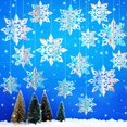 thumbnail image 2 of 6 copos de nieve navideños de 15/20/25 cm para colgar en el árbol de Navidad, decoración navideña para el hogar, accesorios de decoración para Año Nuevo 2024, 2 of 5