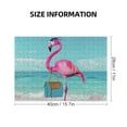 thumbnail image 2 of WYYP Flamingo Beach Fashion Wooden Jigsaw Puzzle - Impossible Wooden Puzzles - Gift for Family Friends 300 PCS, 2 of 6