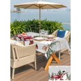 thumbnail image 4 of Outdoor Tablecloth with Umbrella Hole and Zipper, Grey Christmas Snowman Rectangle Table Cloth 60x84 Inch Waterproof Tablecloth, Xmas Truck Tree Snowflake Picnic Table Cover for Patio Camping, 4 of 7