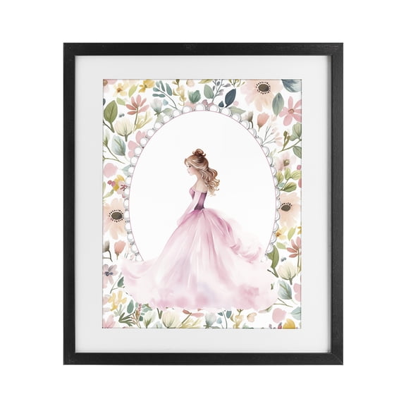Stupell Industries Cottage Elegant Princess Love Black Framed Print Under Glass, 13 x 16, by Christine Simpson Art