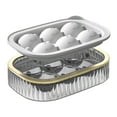 thumbnail image 1 of Máquina de cubitos de hielo de 6 agujeros con tapa - molde de silicona de liberación fácil para frigorífico - Bandeja de hielo sin BPA de grado alimentario - Caja redonda para cubitos de hielo, 1 of 3