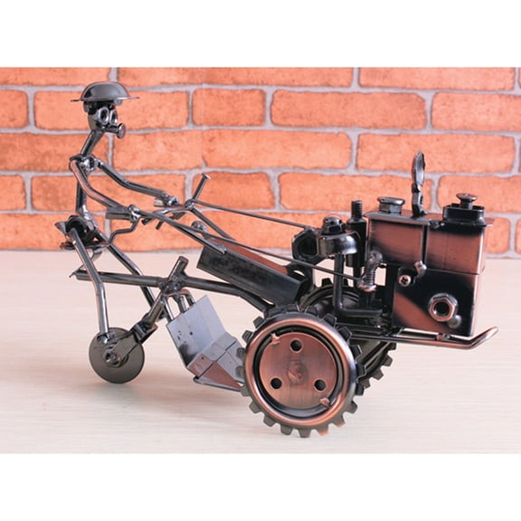 USHOBE Metal Tractor Walking Tractor Model Bronze Steel 1Pcs