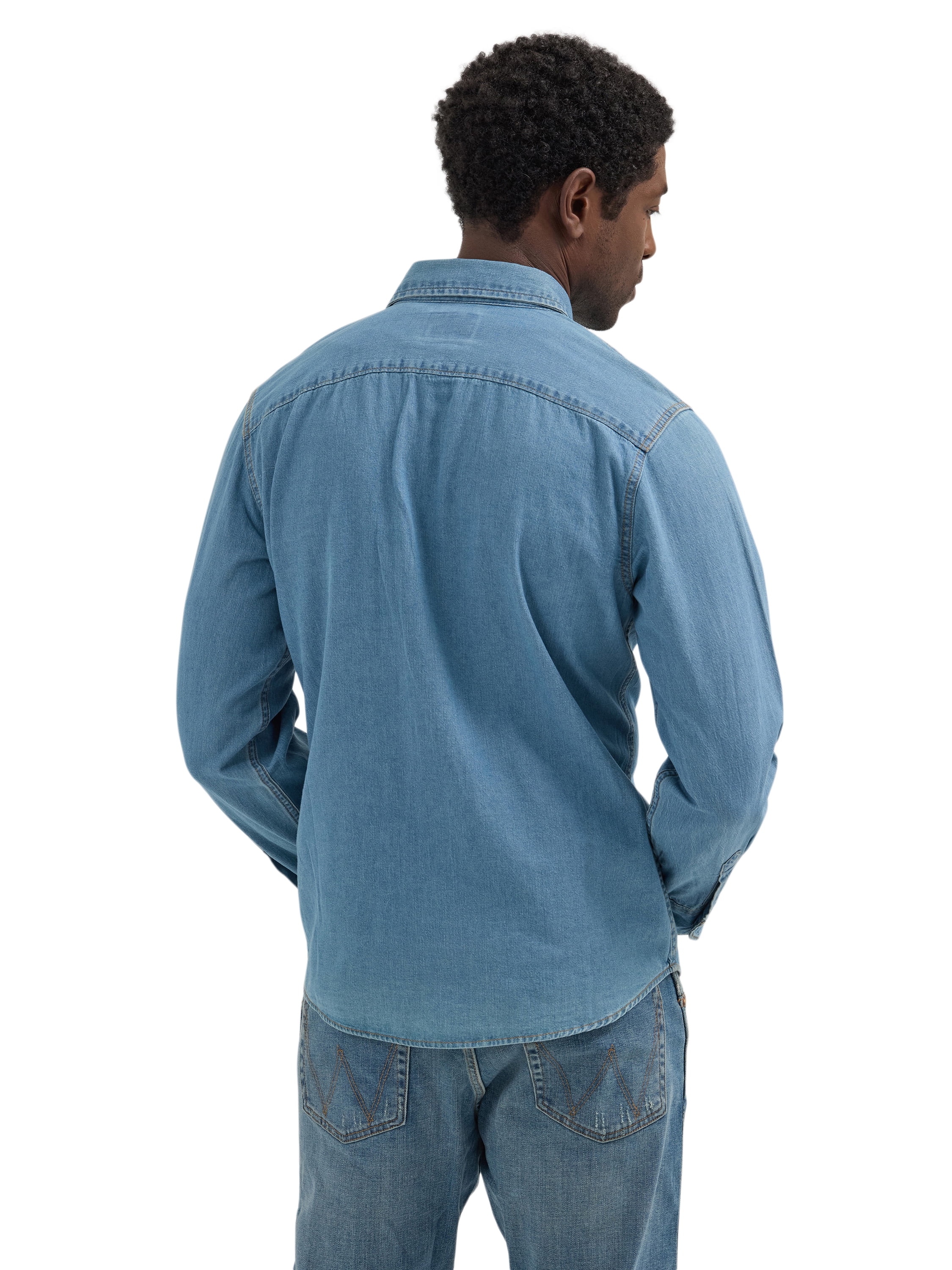 Wrangler® Men's Regular Fit Long Sleeve Denim Shirt, S-2XL