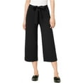 thumbnail image 2 of maison Jules Womens Tie Waist Casual Wide Leg Pants, Black, Large, 2 of 2