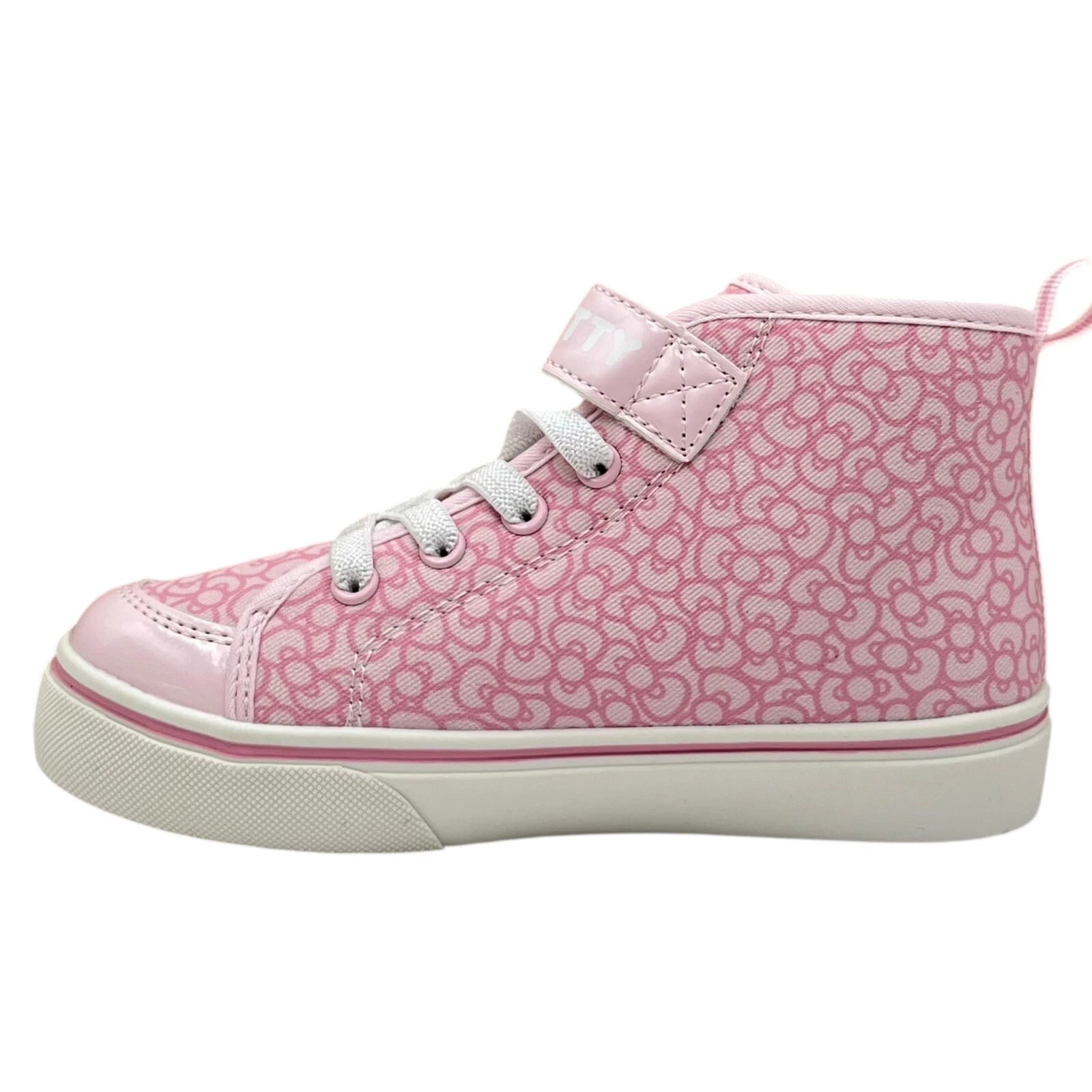 Hello Kitty Little Girls High Top Slip-on Sneaker Size 1Y Pink-White Lightweight