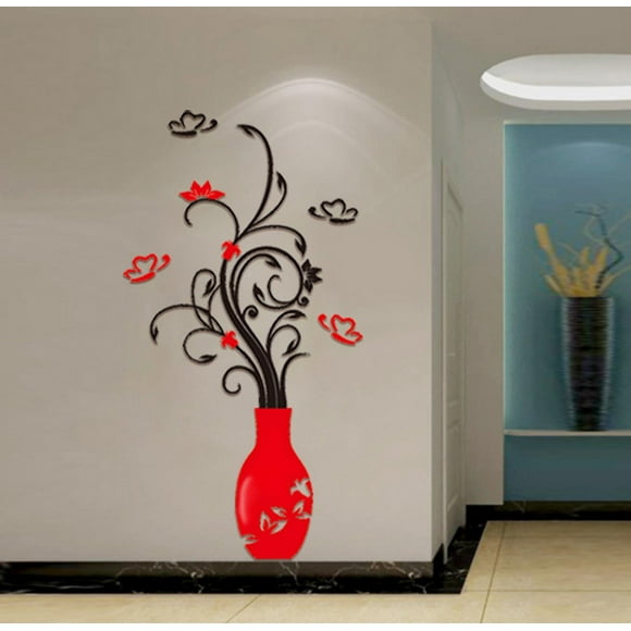ZZkhGO Removable Acrylic Crystal Wall Sticker, DIY 3D Flower Decal for Living Room, Waterproof Photo Frame Art for TV Background Bedroom