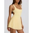 thumbnail image 5 of Women'S Tennis Flowy Pleated Sports Dress for Women Backless Sleeveless Summer Mini Golf Dress Warm Yellow M, 5 of 7