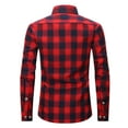 thumbnail image 3 of RYRJJ Flannel Plaid Shirt for Men Long Sleeve Regular Fit Button Down Casual Shacket Shirt Fall Fashion Lightweight Jackets Tops(02#Red,S), 3 of 3