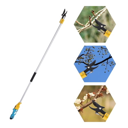 Electric Pruner Cordless Pruning Shears Extension Pole  2 Lithium Battery for Fruit Trees, Vineyards, Green Belt