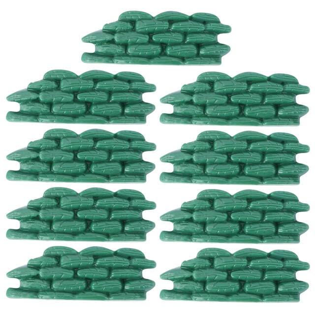 KAKOWELY 10PCS Sandbag Bunker Model Decor Soldier Combating Scene Accessories (Green),2.68"X1.02"X0.39"