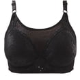 thumbnail image 2 of HVOBTTY Womens Basic Bras, Bras for Women, Fashion Women Solid Color Steel Rings Lace Pad Gathering Daily Bra Black, XXL, 2 of 4