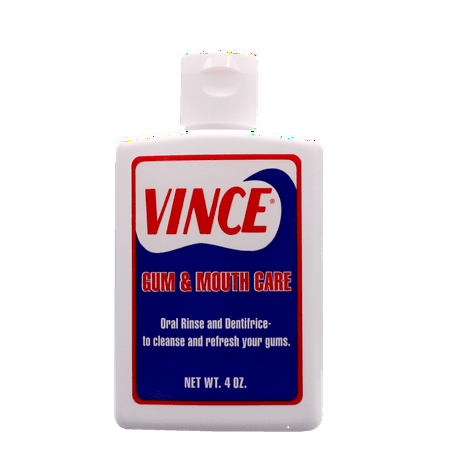 Vince Gum and Mouth Care - Oral Rinse - Dentifrice - 4 Ounce - Oxygenating Oral Rinse - Gum Health - Cleanse & Refresh Gums - Irritated Gums - Canker Sores - Gum & Mouth Sores - Helps Bad (Best Medicine For Canker Sores In Mouth)