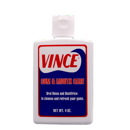 Heal Sore Mouth - Vince Gum and Mouth Care - Oral Rinse - Dentifrice - 4 Ounce - Oxygenating Oral Rinse - Gum Health - Cleanse & Refresh Gums - Irritated Gums - Canker Sores - Gum & Mouth Sores - Helps Bad Breath