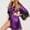 Purple, variant on YWDJ Womens Pajamas Women Silk Kimono Dressing Babydoll Lace Lingerie Belt Bath Robe Nightwear Wine L