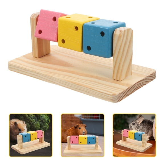 LOLIPPYY Chinchilla Cage Accessories Hamster Enrichment Toys Wood Multi 1Pack