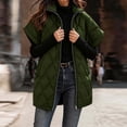thumbnail image 5 of Edvintorg Vest for Women Plus Size Stand Collar Puffer Waistcoat Solid Color Zip up Long Quilted Outerwear with Pocket Womens Fashion Army Green S-3XL, 5 of 7