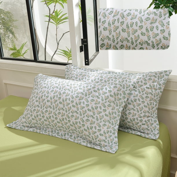 Fundas de almohada de lana - Pack de 2 grandes 18,89x29,1 pulgadas - Almohadas suaves de algodón transpirable lavables - Multicolor