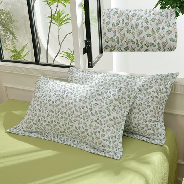Xihbxyly Juego de Fundas de Almohada de Hilo, Suave y Transpirable, Lavable a Máquina, Cómodo para Dormir, Diseño Elástico Duradero, Juego de 2 Piezas, 48 X 74 Cm, Perfecto para El Dormitorio.
