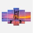 thumbnail image 2 of Discarded Wooden Bridge at Sunset - Pier Seascape Canvas Art Print, 2 of 3