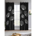 thumbnail image 2 of Spring Dandelion Sheer Curtains 63 Inch Length 2 Panels Set for Living Room/Bedroom, Modern Country Flower Black White Kitchen Curtains Grommet Semi-Sheer Curtains Drapes Window Treatments 42"x63"x2, 2 of 7