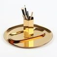 thumbnail image 4 of Pencil Cup Holder Desk Organizer Gold Pen Pot Pen Holder Container Desktop Stationery Organizer, 4 of 6