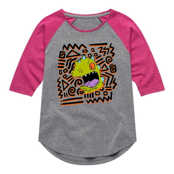 Rugrats - Reptar Art - Toddler And Youth Girls Raglan Graphic T-Shirt
