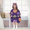 thumbnail image 7 of FORMRS Wearable Blanket Hoodie with Sleeves for Kids Cozy Flannel Sweatshirt, Candy Cosmic Swirls, 7 of 7