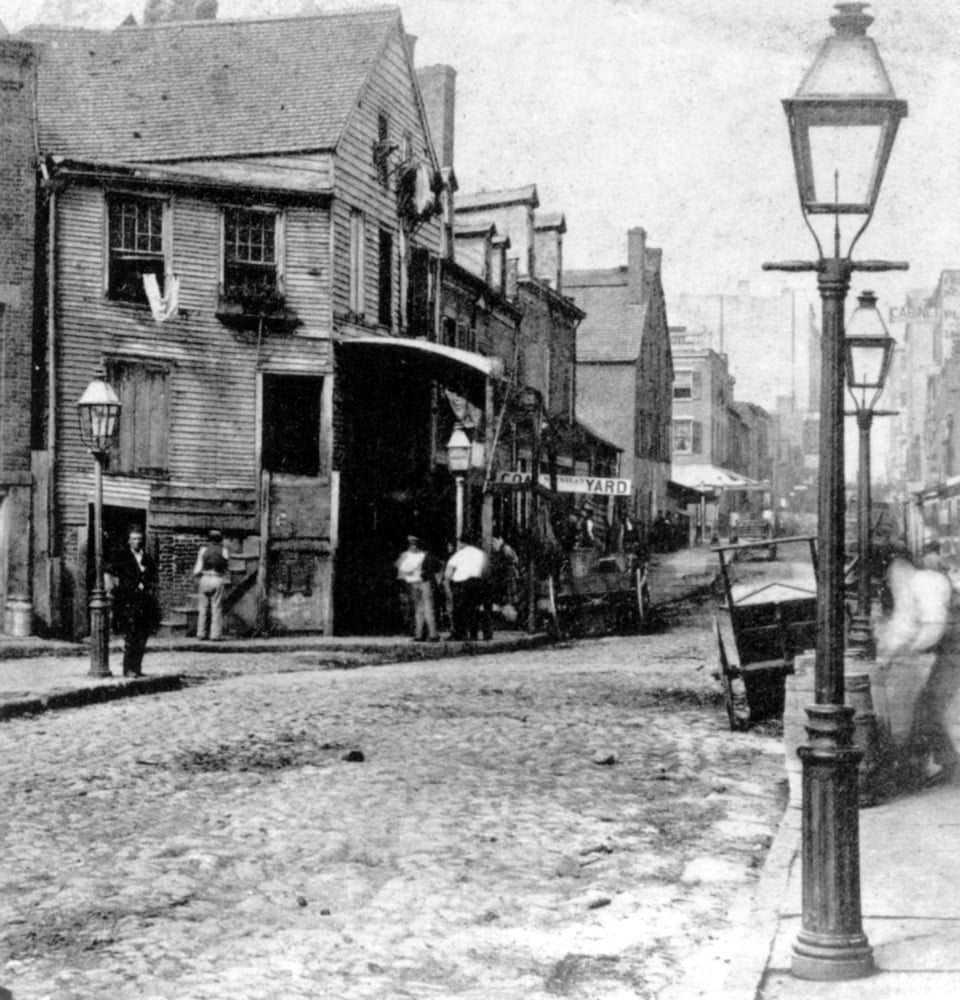 New York Five Points./Nscene In The Notorious Five Points Area Of Lower Manhattan. Photograph