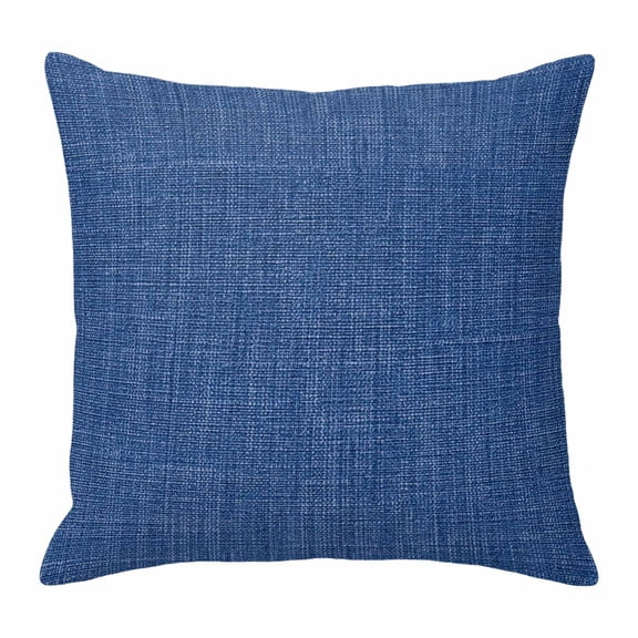 Dark Blue Pillow Covers 24x24 Inch, Farmhouse Burlap Solid Color Blue Modern Linen Texture Linen Pillowcase with Invisible Zipper, Decorative Throw Pillow Covers Cushion Case for Couch Sofa Bed