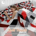 thumbnail image 4 of Abstract Duvet Cover Set Twin Size, Red Black Geometric Modern Design 4 Piece Soft Microfiber Bedding Set with 1 Duvet Cover, 1 Flat Sheet, 2 Pillowcases, 4 of 9