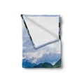 thumbnail image 2 of Nature Soft Flannel Fleece Throw Blanket, Belukha Mountain by the Lake Surrounded Mountain with Snowy Peaks Print, Cozy Plush for Indoor and Outdoor Use, 60" x 80", Fern Green Pale Blue, by Ambesonne, 2 of 6