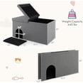 thumbnail image 2 of WoofPaw Cat Litter Box Enclosure, Hidden Litter Box Furniture Ottoman with Urine Proof Litter Mat, Flip-up Lid, Dog Proof Cat Washroom Bench Storage Cabinet, Cat Box Enclosure (Grey), 2 of 9