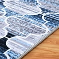 thumbnail image 3 of Moroccan Runner Rug Velvet Area Carpet Contemporary Geometric Trellis Accent Rugs Floor Carpet for Door Mat Entryway Bedrooms Laundry Room Decor, Navy/Gray, 4 x 6 Feet, 3 of 6