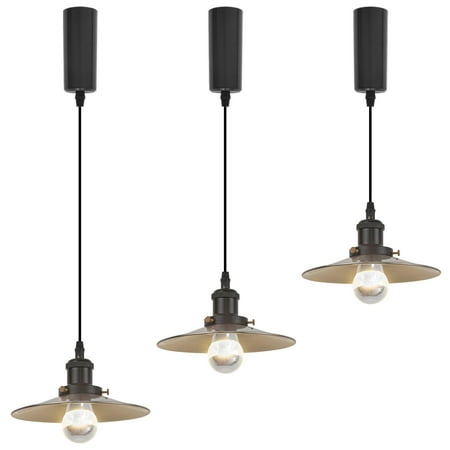 

Kiven Anti Glare J-Type Track Lighting Pendants Adjustable Length 3-Light J Track Pendant Lights Industrial J Track Light Pedant for Kitchen Island Restaurant Hallway Nickel