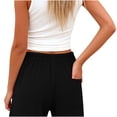 thumbnail image 5 of cocolona Womens Summer Casual Plus Size Pants Elastic Waist Straight Wide Leg Vacation Beach Trousers with Pocket, 5 of 5