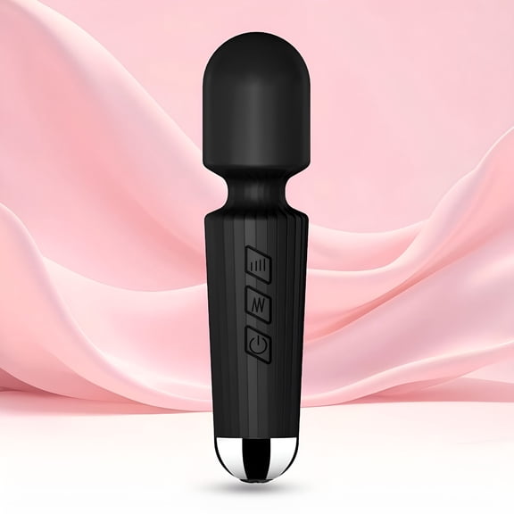 OITY Personal Mini Quiet Massager 20 Vibration Wand Modes 8 Intensity,Portable Handheld Massage for Neck Shoulder Back,Deep Tissue Relief,Cordless&Travel-Friendly(Black)