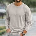 thumbnail image 4 of cocolona Mens Round Neck Long Sleeve Shirts Casual Sports Stretch Base T-shirts Fashion Solid Color Loose Pullover Tops, 4 of 5