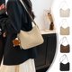 thumbnail image 1 of Bolso bandolera de textura avanzada para mujer - Bolso de hombro de cuero PU con gran capacidad, 9,06x7,68x2,76 pulgadas, beige/caqui/café, 1 of 7