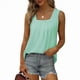 thumbnail image 2 of Camisetas Sin Mangas para Mujer, Conjuntos de Verano 2025, Blusas Casuales con Cuello Cuadrado, Verde , Talla M, 2 of 5