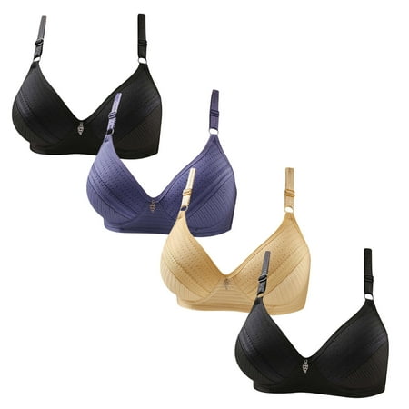 Gnurob Lace Bras for Womens Push Up Wireless Bralettes Breathable Brassiere 3 Pack Plus Size Bralette Comfort Adjustable Straps Bra Sports Wear Clearance Saving A02-Black Small
