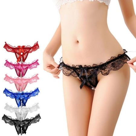 

Cathalem Lingerie Set Underwear Women Beads Girl Panties Knicker Lingerie Thong Lace Bowknot Japanese Panties And Bra Underwear PK One Size