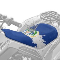 Uorisanigo Seat Cushion Cover for ATV Four-Wheeler Seat Cover Waterproof Polyester,Universal Fit for Polaris Sportsman Polaris Scrambler Honda Rancher Anti-Slip(Salvadoran Flag)